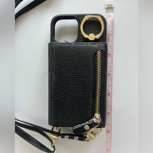 iPhone 13 mini Phone Case with Gold Accents and Crossbody Strap (box 1)
